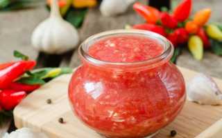 Аджика с чесноком и хреном с варкой на зиму: очень вкусный рецепт