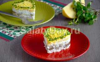 Салат Дубок – рецепт с курицей и шампиньонами