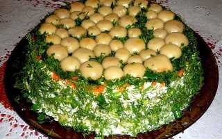 Салат грибная (лесная) поляна с шампиньонами – 9 пошаговых рецептов
