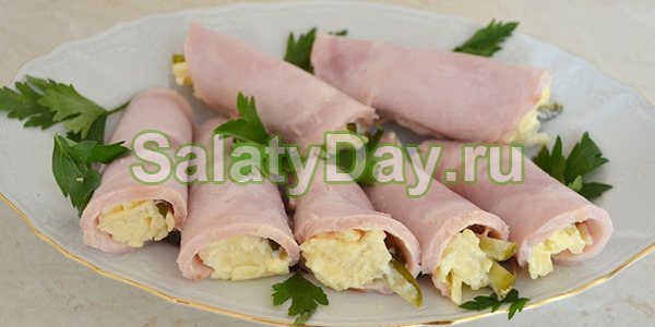 Рулет из ветчины и сыра
