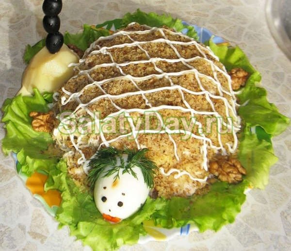 Салат черепашка с ананасом