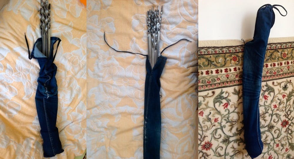 Самодельный чехол из джинсов для шампуров Чехол из джинсов