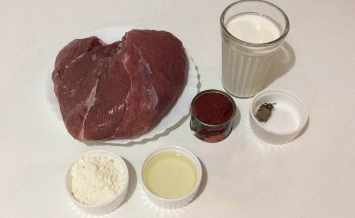 Ингредиенты для приготовления говяжьих сосисок Говядина, свекла, сливки