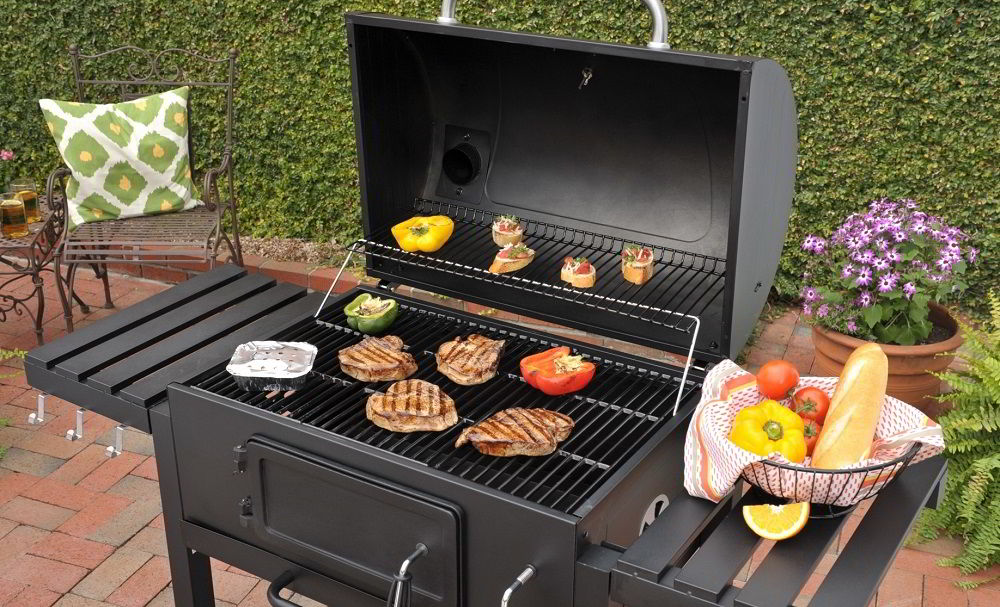 Приготовление стейков и овощей на уличном гриле Гриль для дачи