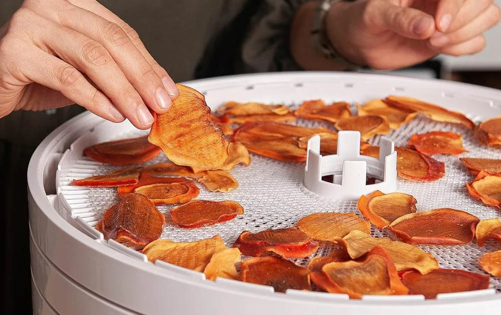 Высушенная в электрической сушилке хурма Хурма из сушилки