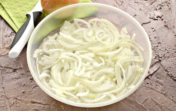 Маринование лука в уксусе Лук в уксусе для печени