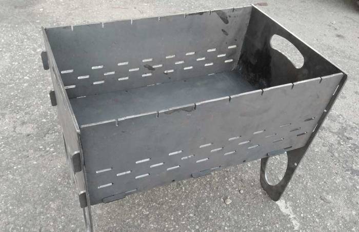 Складной мангал из нержавеющей стали Мангал на пазах