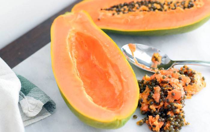 Очистка папайи от косточек Папайя без косточек