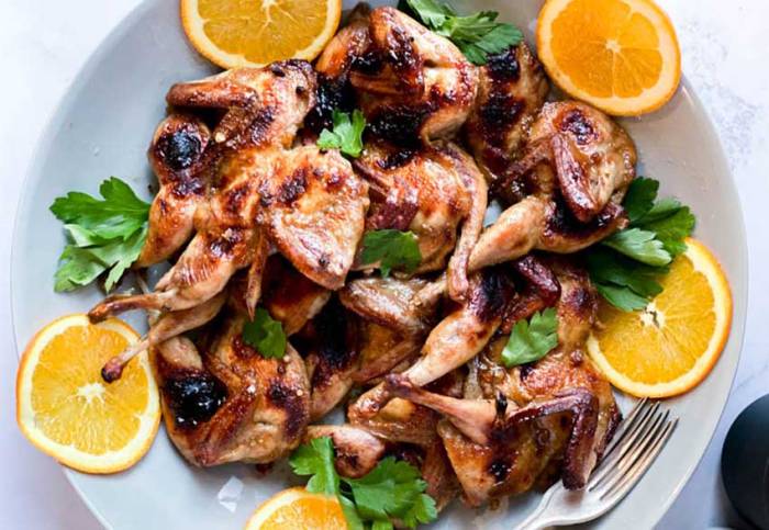 Перепёлки в апельсиновом маринаде, приготовленные на мангале Перепела с апельсинами