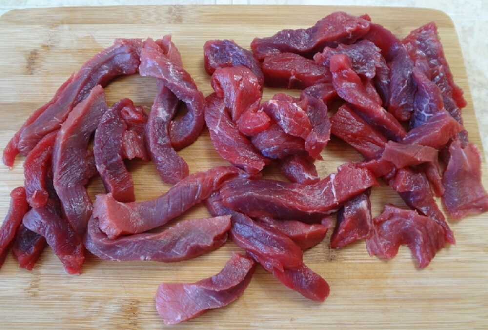 Полоски говядины для джерок Нарезанная говядина