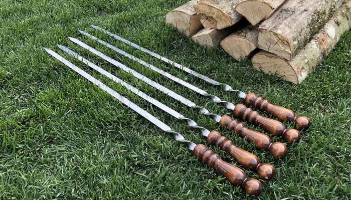 Шампуры с деревянной ручкой Ручка из дерева