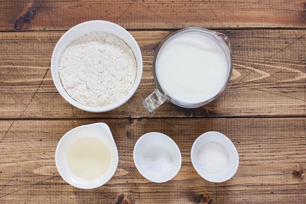 Ингредиенты для замешивания пресного теста Состав пресного теста
