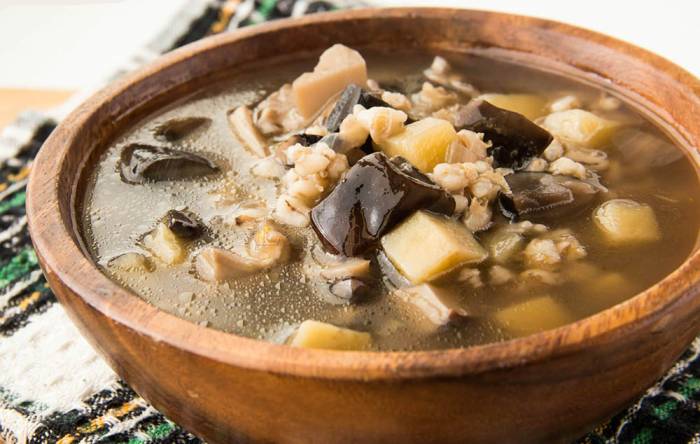 Суп из сухих белых грибов с перловкой Суп с грибами и перловкой