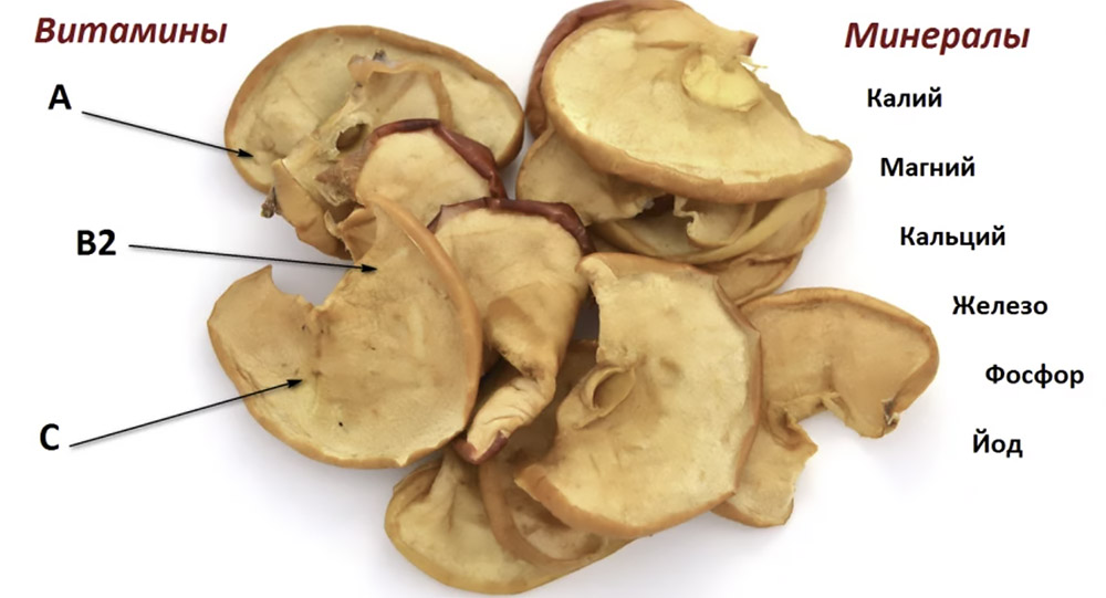 Витамины и минералы в сушёных яблоках Витамины в сушёных яблоках