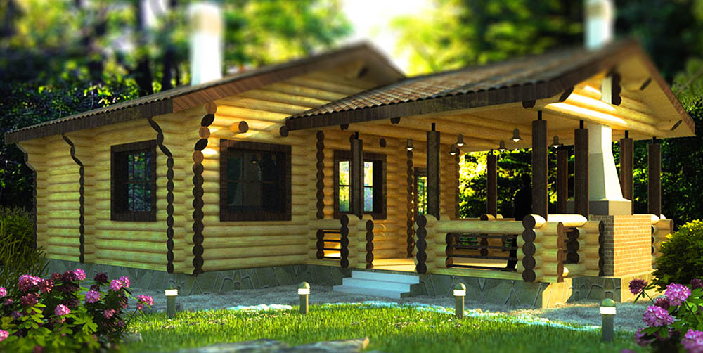 Пример бани с беседкой, соединённой крытым переходом Баня с переходом