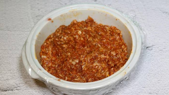 Приготовление начинки для чоризо по-португальски Фарш для чоризо по-португальски