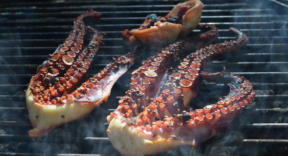 Осьминог на гриле Готовка на гриле