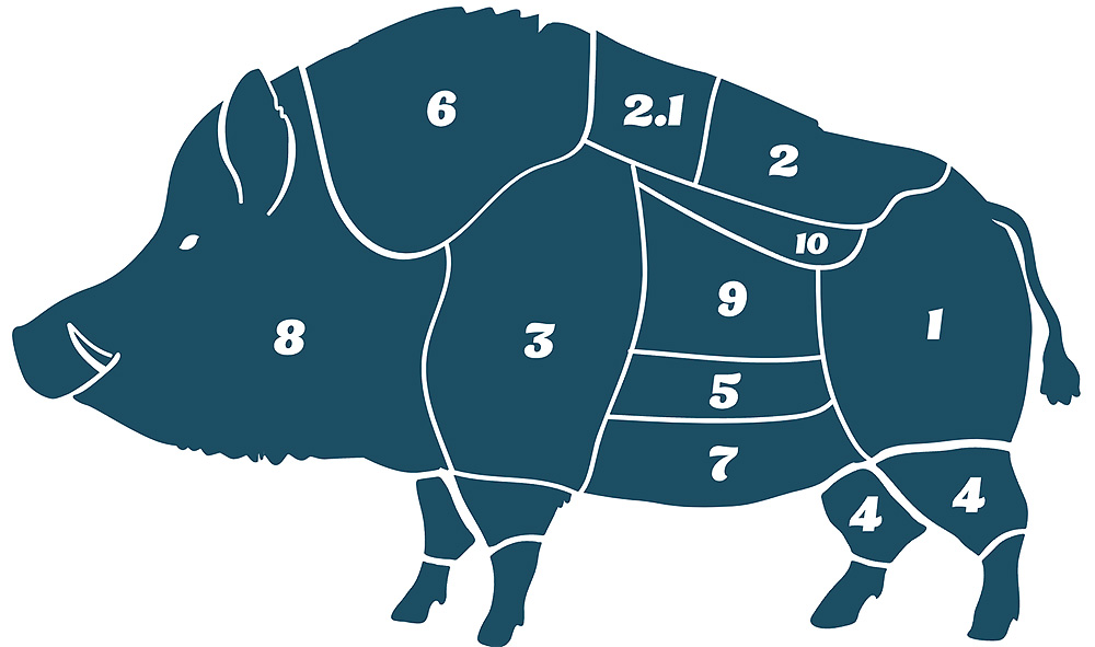 Схема разделки кабана Кабан и разделка