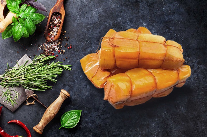 Кальмар, закопченный горячим способом Кальмар, приготовленный горячим копчением