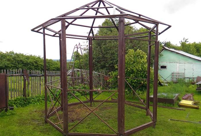 Сборка металлического каркаса для беседки с мангалом Каркас из металла