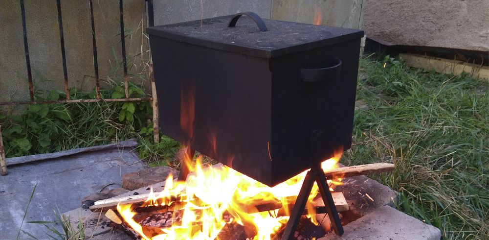 Как выглядит коптильня горячего копчения Коптильня горячего копчения