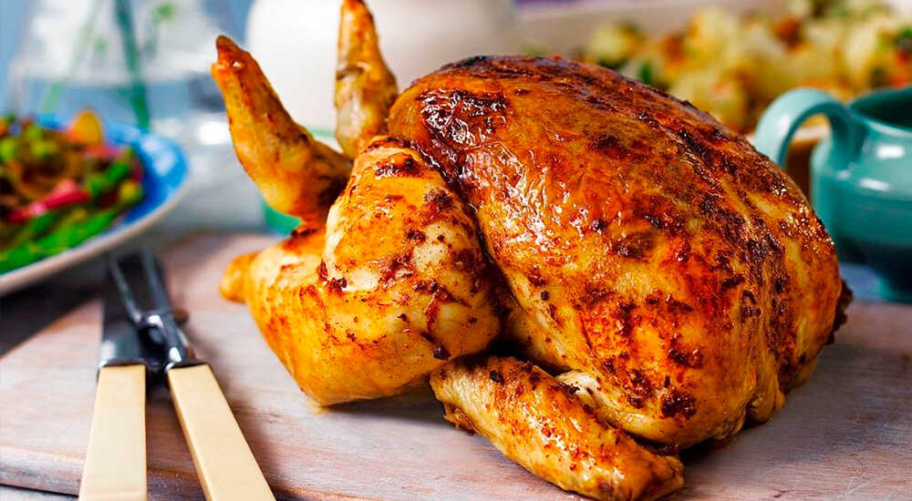 Готовая курица-гриль на решётке в духовке без вертела Курица-гриль на решётке в духовке без вертела