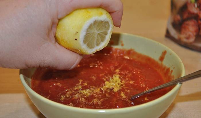 Приготовление томатного маринада Лимон и томатный соус