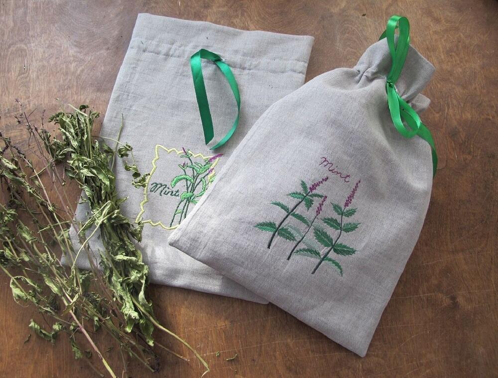 Хранение сухой мяты в мешочках Мешочки для мяты