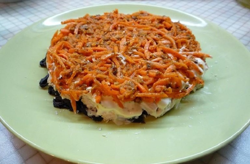 Слой из корейской моркови с орехами Морковь с орехами