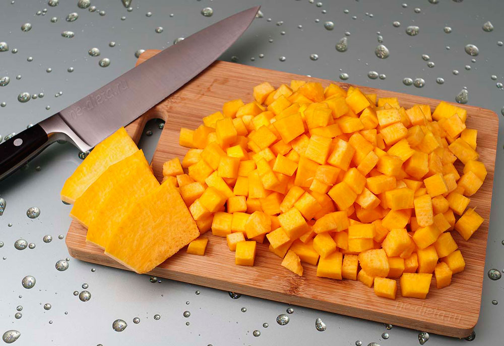 Нарезка тыквы для блюда Нарезка тыквы