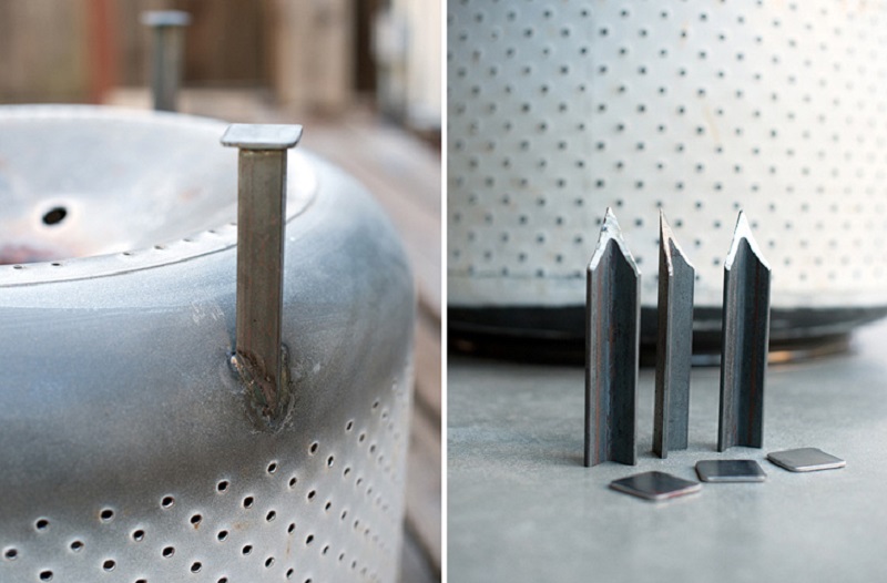 Крепление ножек к основанию коптильни из стиралки Ножки для коптильни из стиралки