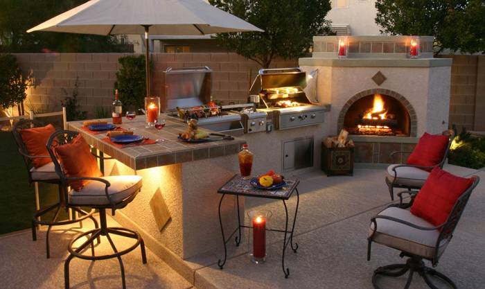 Печь-барбекю в патио Патио и барбекю