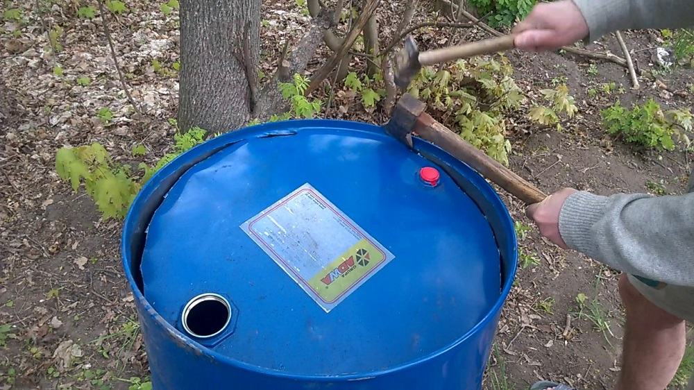 Вскрытие металлической бочки Подготовка металлической бочки