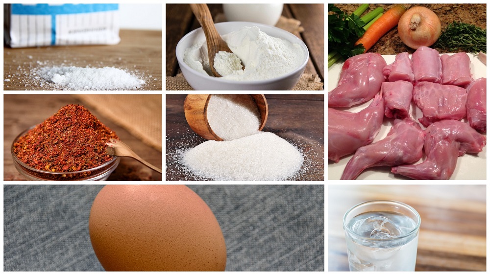Ингредиенты для колбасы из кролика Продукты для кроличьей колбасы