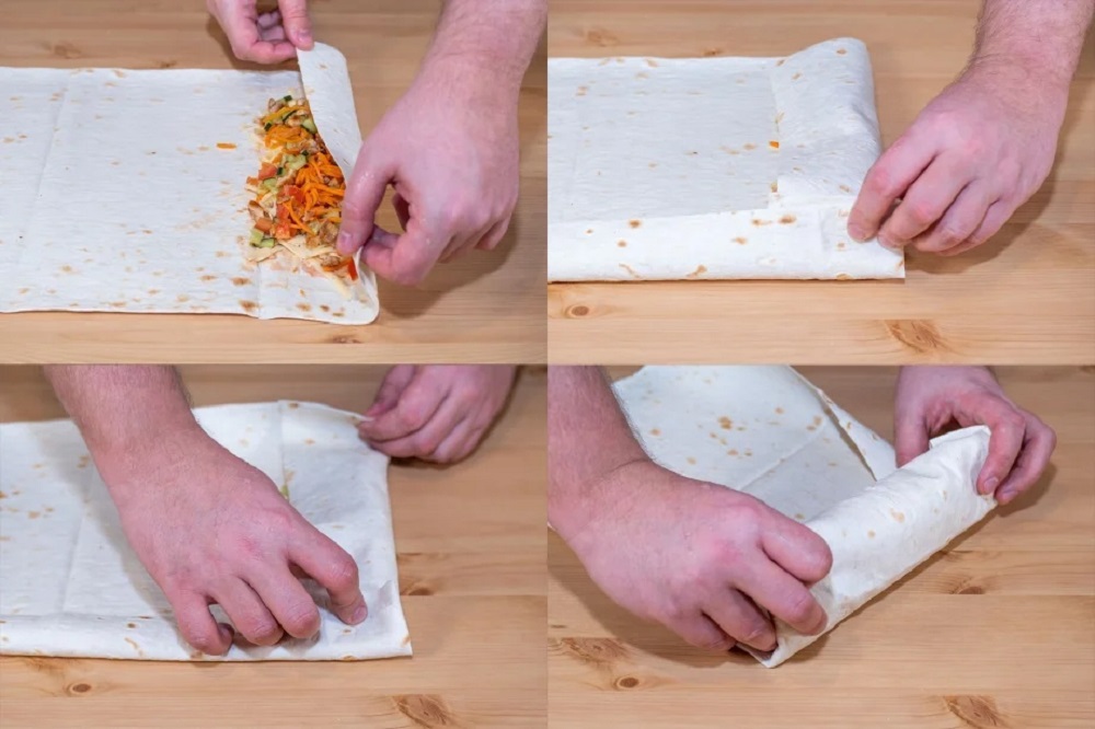 Правильное сворачивание шаурмы Процесс заворачивания шаурмы