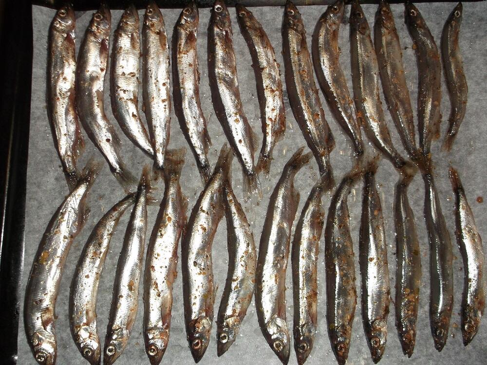 Высушивание корюшки в духовке Рыба на противне