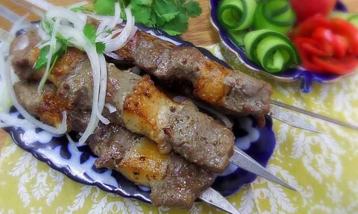 Шашлык из лосятины в белом вине Шашлык из лосятины в вине