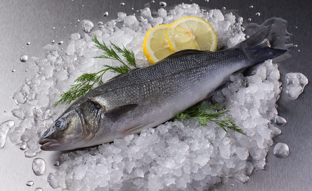 Охлаждённая тушка сибаса Сибас во льду