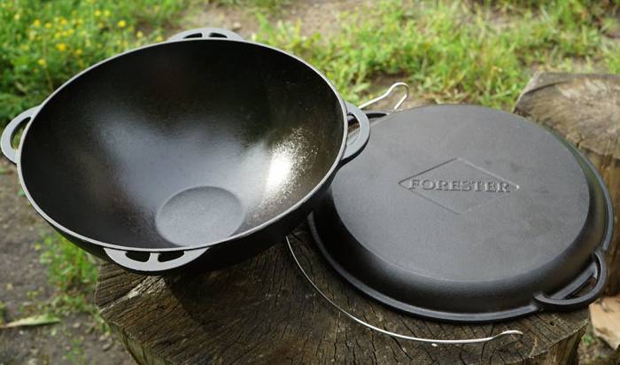 Круглая сковорода для мангала Сковорода и ручка