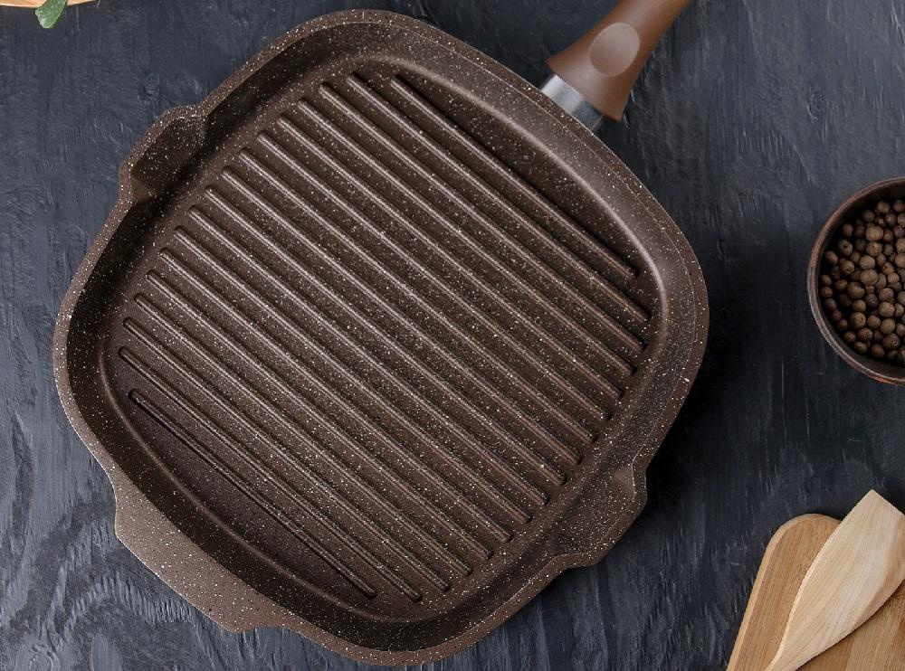 Сковорода-гриль с мраморным антипригарным покрытием Сковорода с мраморным покрытием