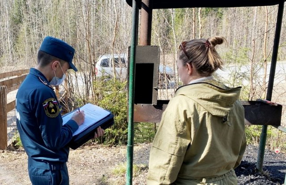 Сотрудник МЧС выписывает штраф Сотрудник МЧС выписывает штраф