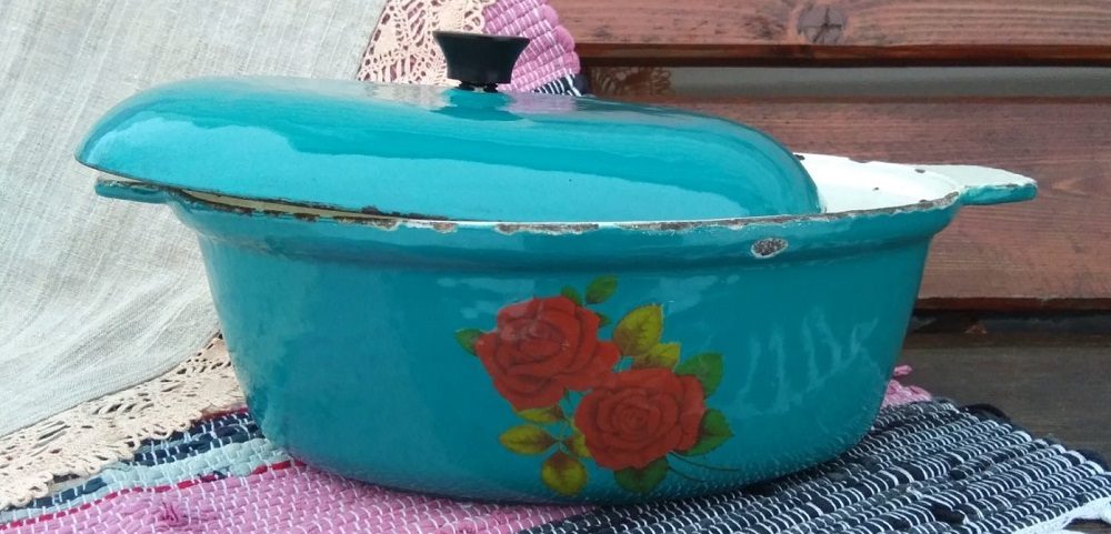 Старая утятница для изготовления походной коптильни Старая утятница