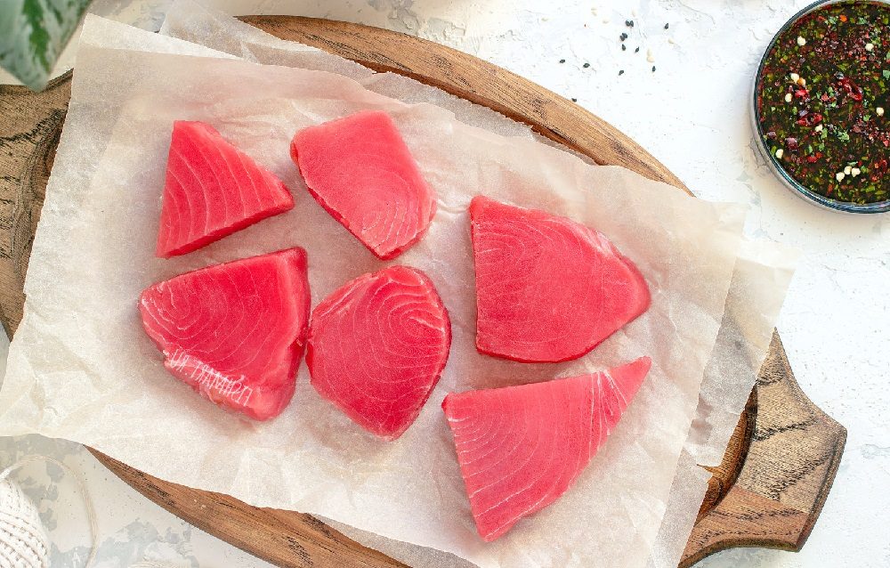 Свежее мясо тунца Стейки из тунца
