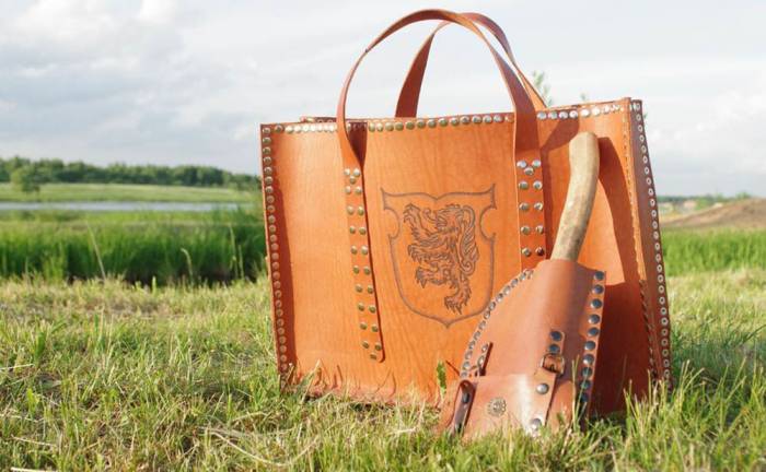 Кожаная сумка для мангала Сумка из кожи