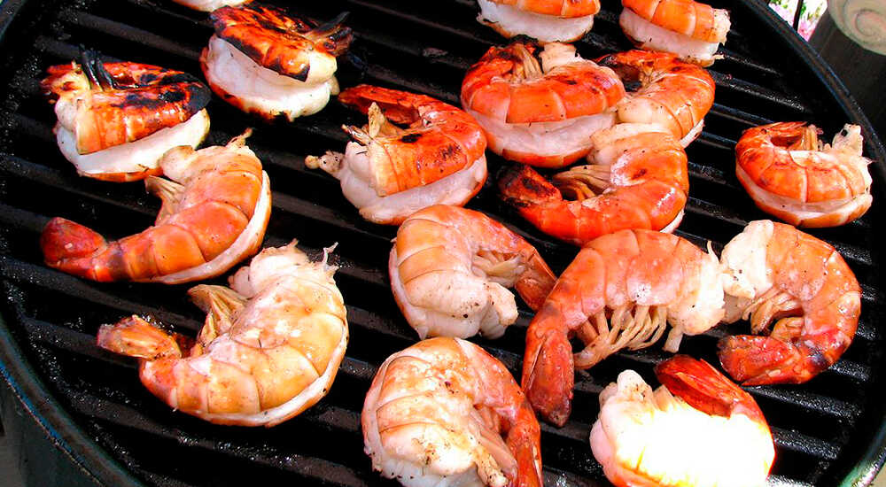Приготовление тигровых креветок на гриле Тигровые креветки на гриле