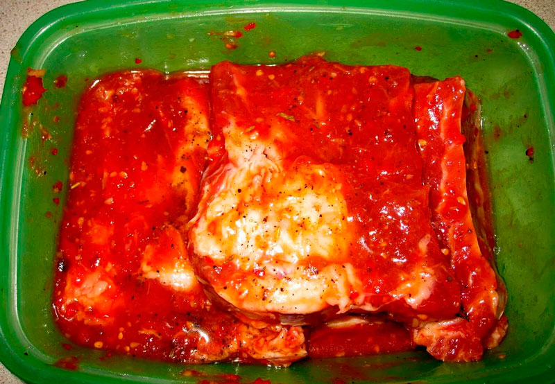 Томатный маринад для свиных ребер Томатный маринад