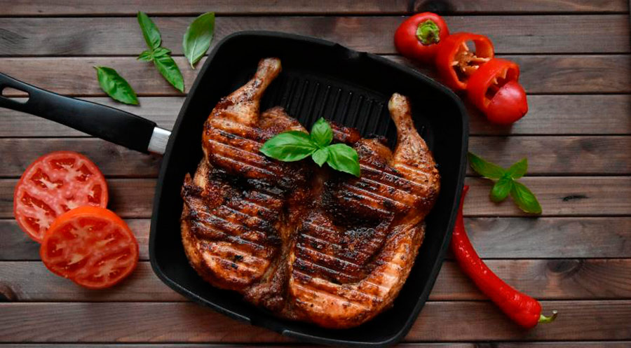 Цыплята табака на электрогриле цыплята табака