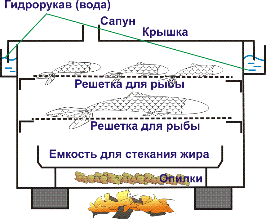 Устройство и принцип работы походной коптильни Устройство походной коптильни