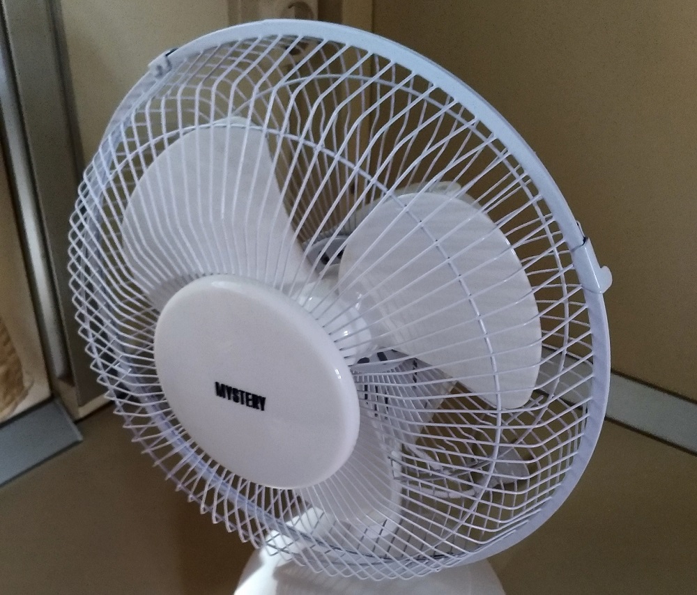 Сушка грибов вентилятором Вентилятор стоит на столе