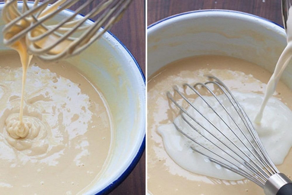 Замешивание теста для блинов Замешивание блинов